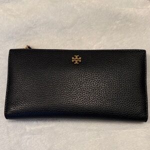 Tory Burch Black Pebbled Leather Clutch